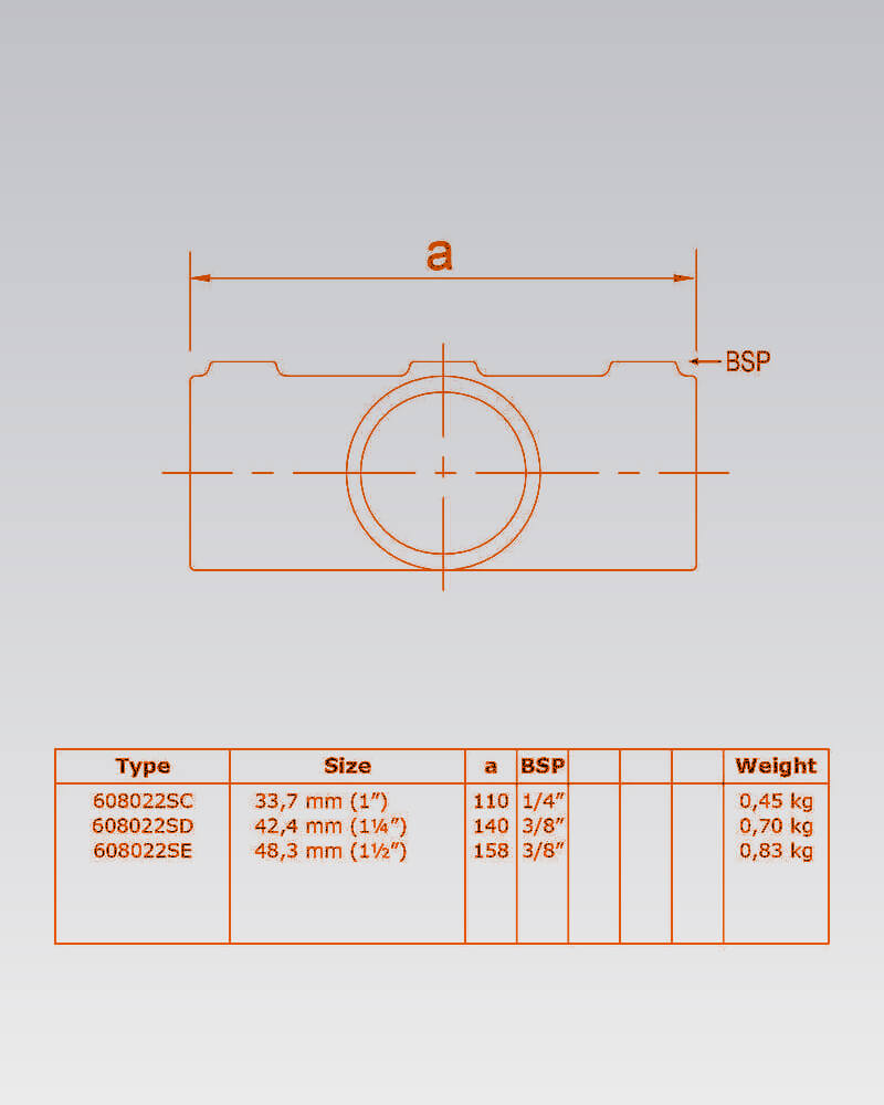 Buiskoppeling - Kruisstuk in één vlak variabele hoek tot 11° (Nr 22S) - Afbeelding 3
