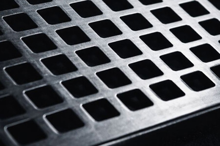 Close-up vierkante perforatie